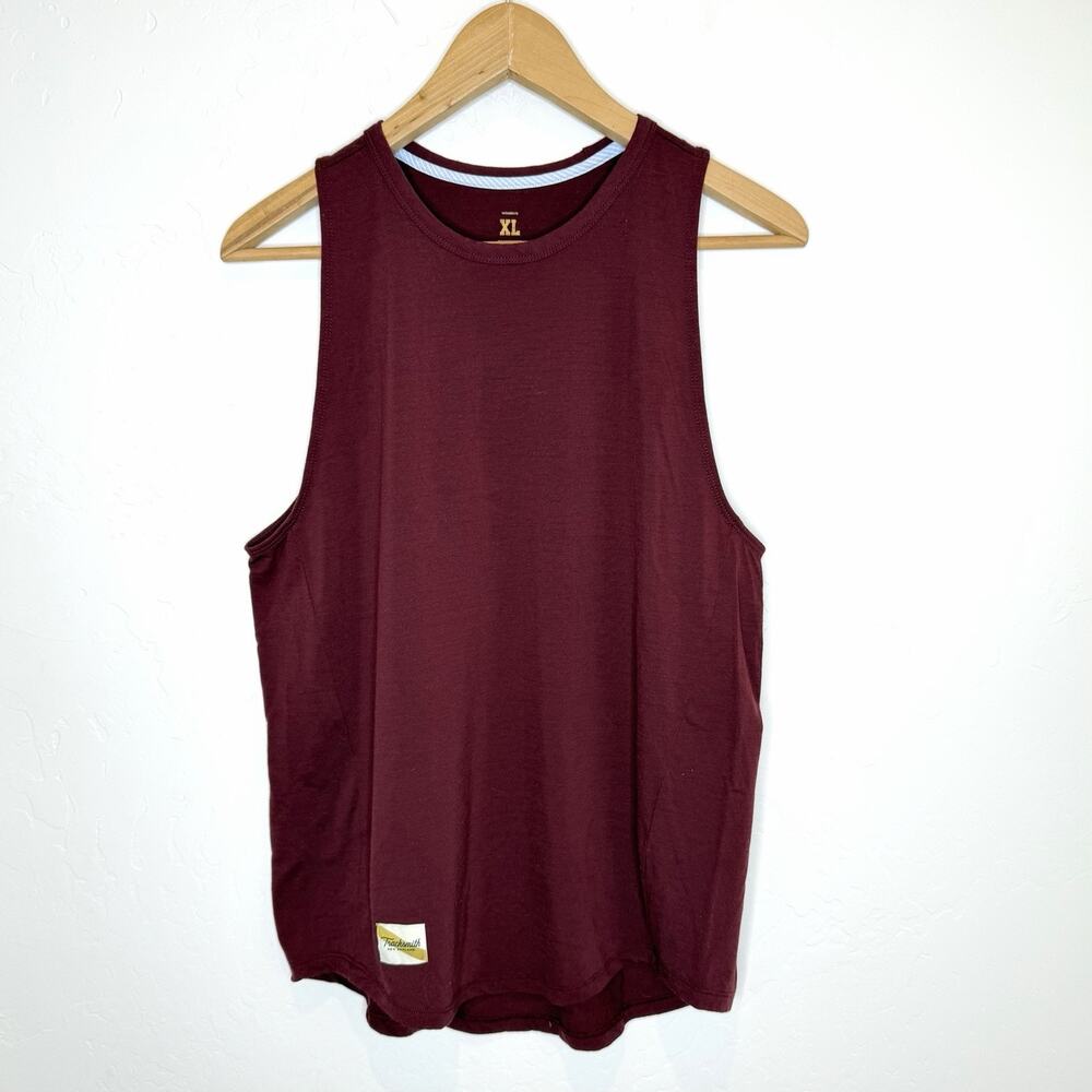 Tracksmith Harrier Merino Wool Tank Top Womens XL Burgundy Athletic